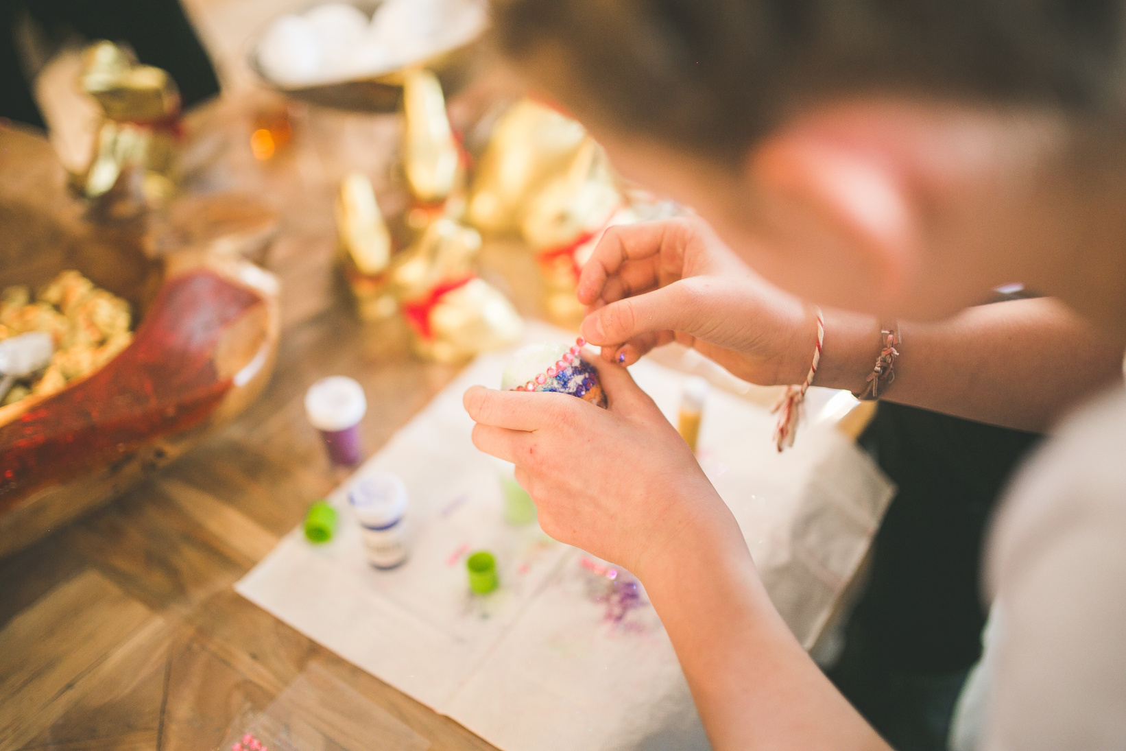 Girl Painting an Easter Egg